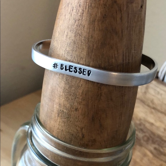 Jewelry - Hand Stamped Cuff - “#Blessed” ✝️